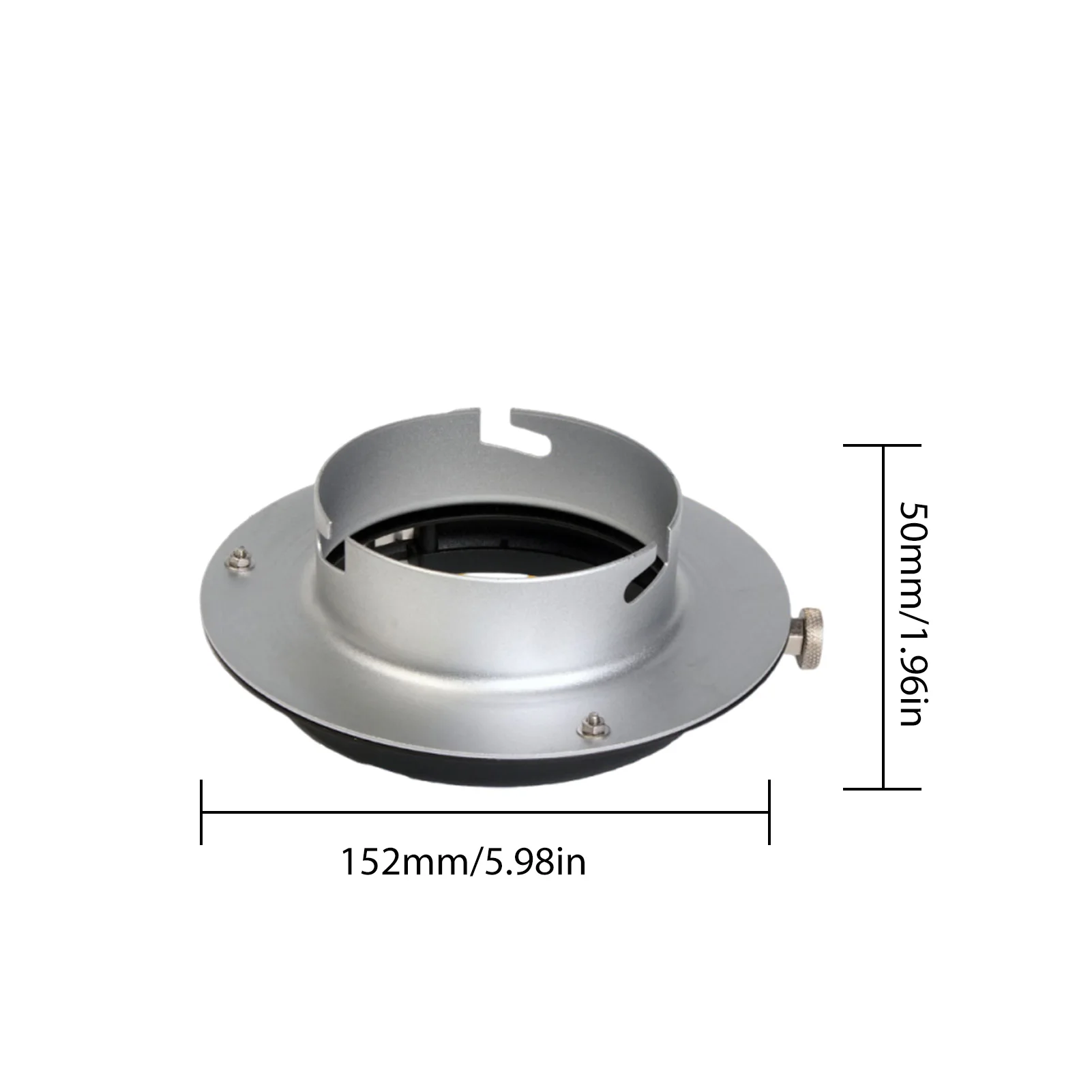Flitsadapter van aluminiumlegering voor COMET-lampen, om te zetten naar Bowens voor flitsers in fotostudio's.