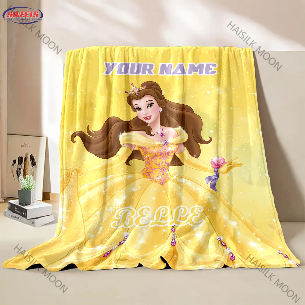 

Personalized Name Customized Blanket Variety of Styles Gift for Children, Friends and Family Disney All Princess Printed Blanket