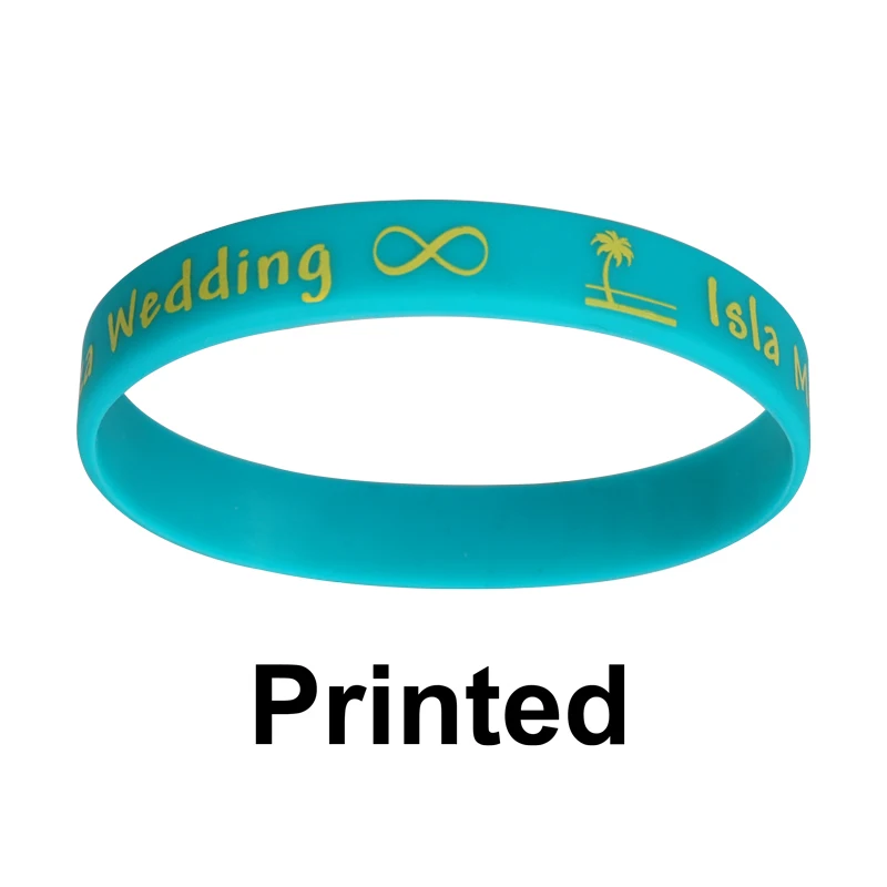 100PCS Customized Wristband Silicone Printed Debossed Armband Custom Personalized Bracelets for Party Event Gift Wedding Favors