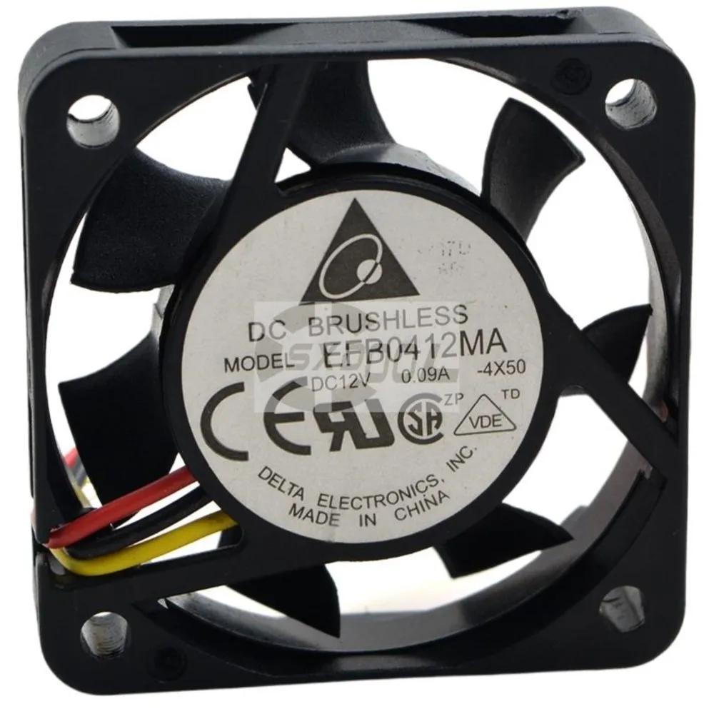 Delta EFB0412MA 40mm 12V 0.09A 4CM Server Cooling Fan, Axial, Dual Ball Bearing for Industrial Telecom Applications