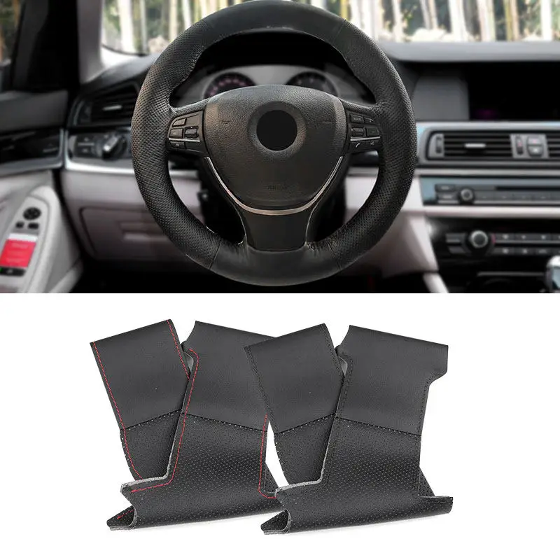 For BMW F10 F07 F12 F13 F06 F01 F02 520i 528i 730Li 740Li Car Inner Steering Wheel Cover Hand Stitched Perforated Leather Trim