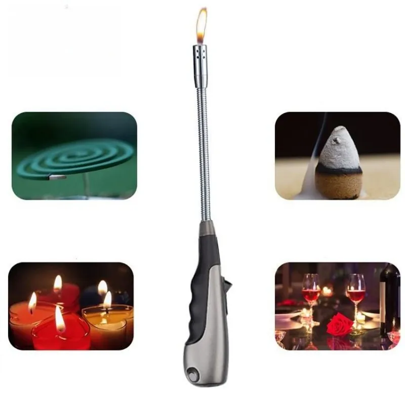 Open Flame Lighter, Kitchen Incense Burner, Candle Barbecue Igniter, Family Assistant, 360 ° Metal Hose, Hot Selling, 2023