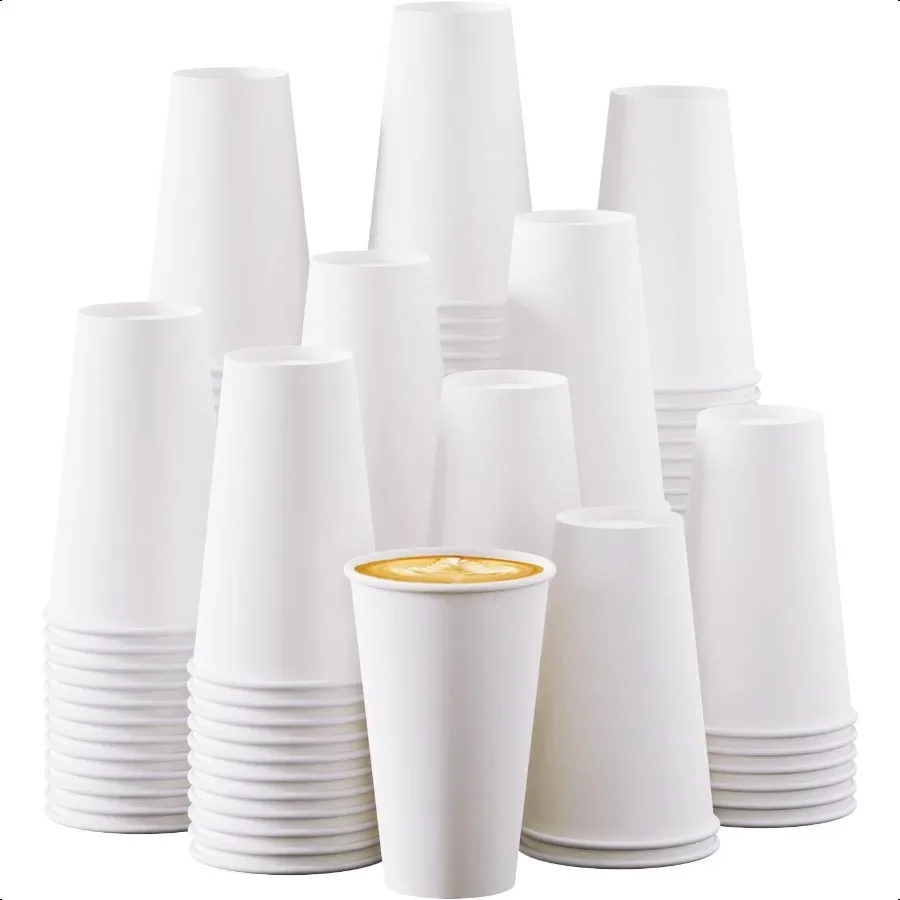 

Paper Coffee Cups 16oz 210 Pack White Paper Cups Hot Drinking Cups