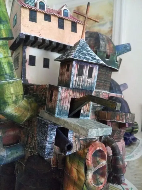 Château en mouvement de Howl 50cm, bricolage 3D, maison en papier fou, modèle de Puzzle, carte éducative faite à la main, ensembles de construction, scènes d'anime cadeaux