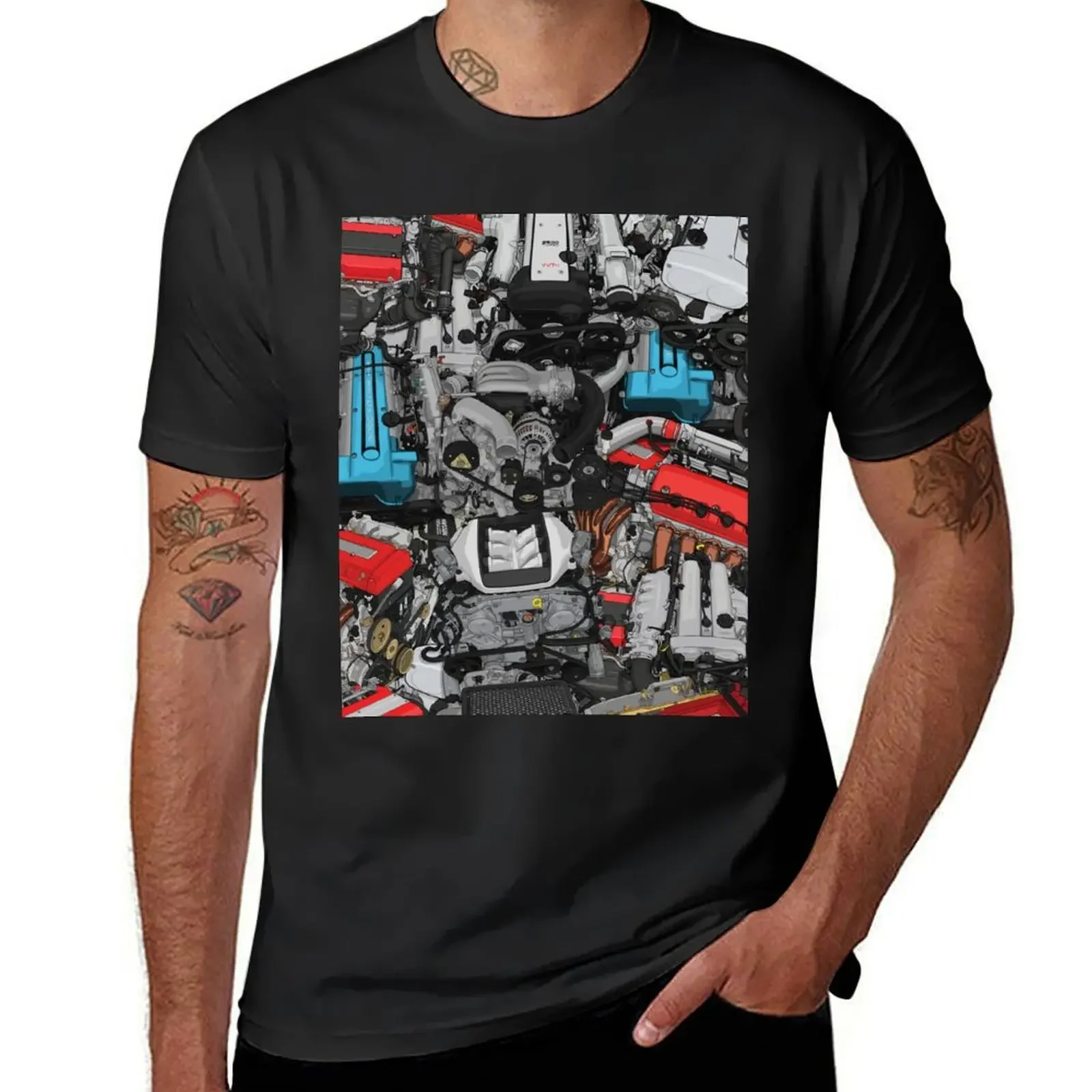 

JDM Engines Pattern / Stickerbomb T-Shirt korean fashion oversized sublime customs men clothings