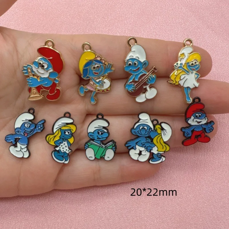 10pcs Cartoon Anime DIY Jewelry Accessories Alloy Drip Oil Pendant Keychain Earrings Bag Pendant image 6