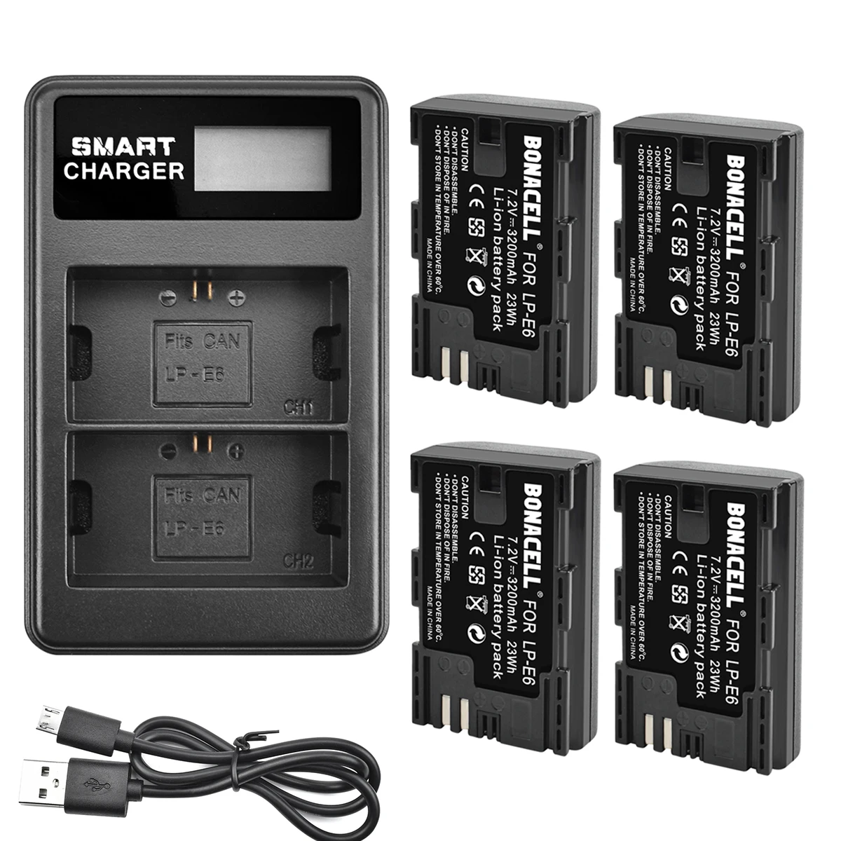 3200mAh LP-E6 LPE6 E6N بطارية و LED شاحن مزدوج لكانون EOS 5DS R 5D مارك II 5D مارك III 6D 7D 70D 80D كاميرا بطارية