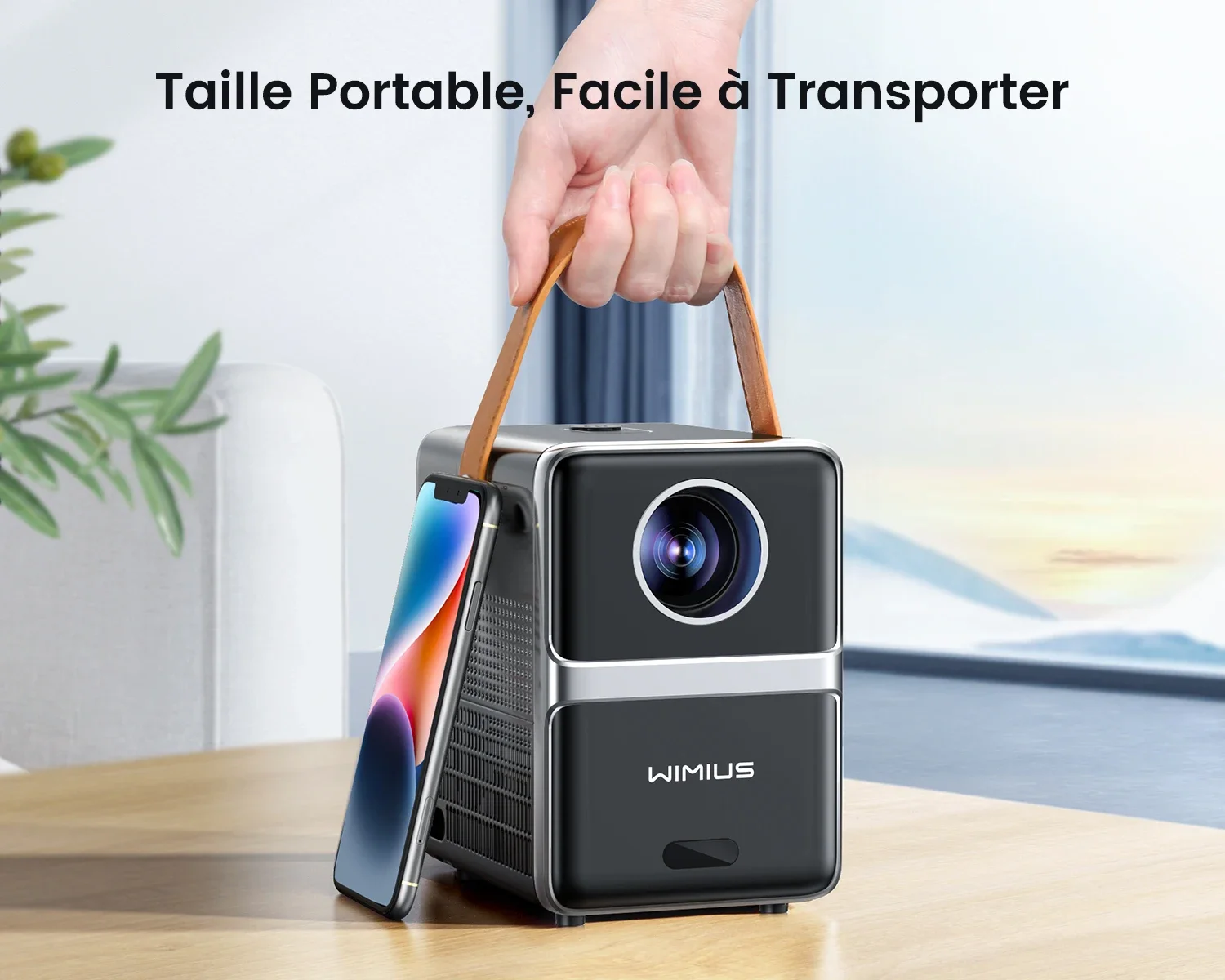 Portable theater projector WIMIUS P61, 8000lumens, 5G, WiFi