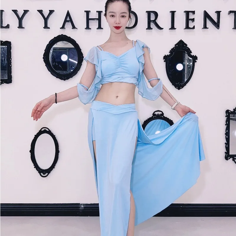 Jupe Top Ans personnalisée, 2 pièces, Costume de danse du ventre, Style féerique, sélection de sangles, robe d'entraînement, robe de classe pour débutant