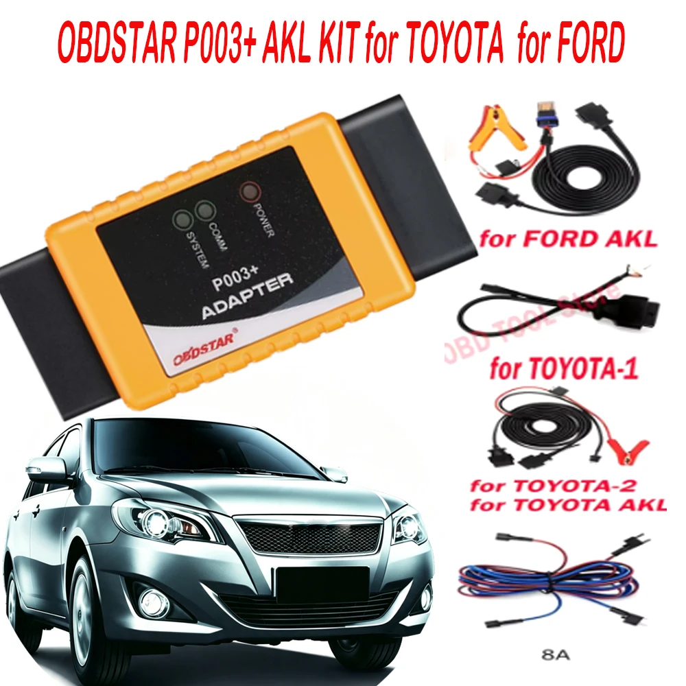 for Toyota 8A No Smart Key Cables P003 AKL KIT for OBDSTAR for Ford Non Smart Key Programming Cables For X300 DP Plus PRO