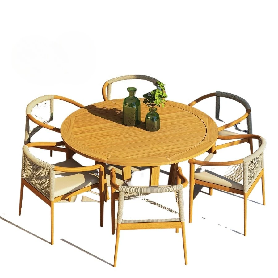 

Solid wood outdoor tables and chairs courtyard villa yard B & B hotel outdoor terrace leisure furniture