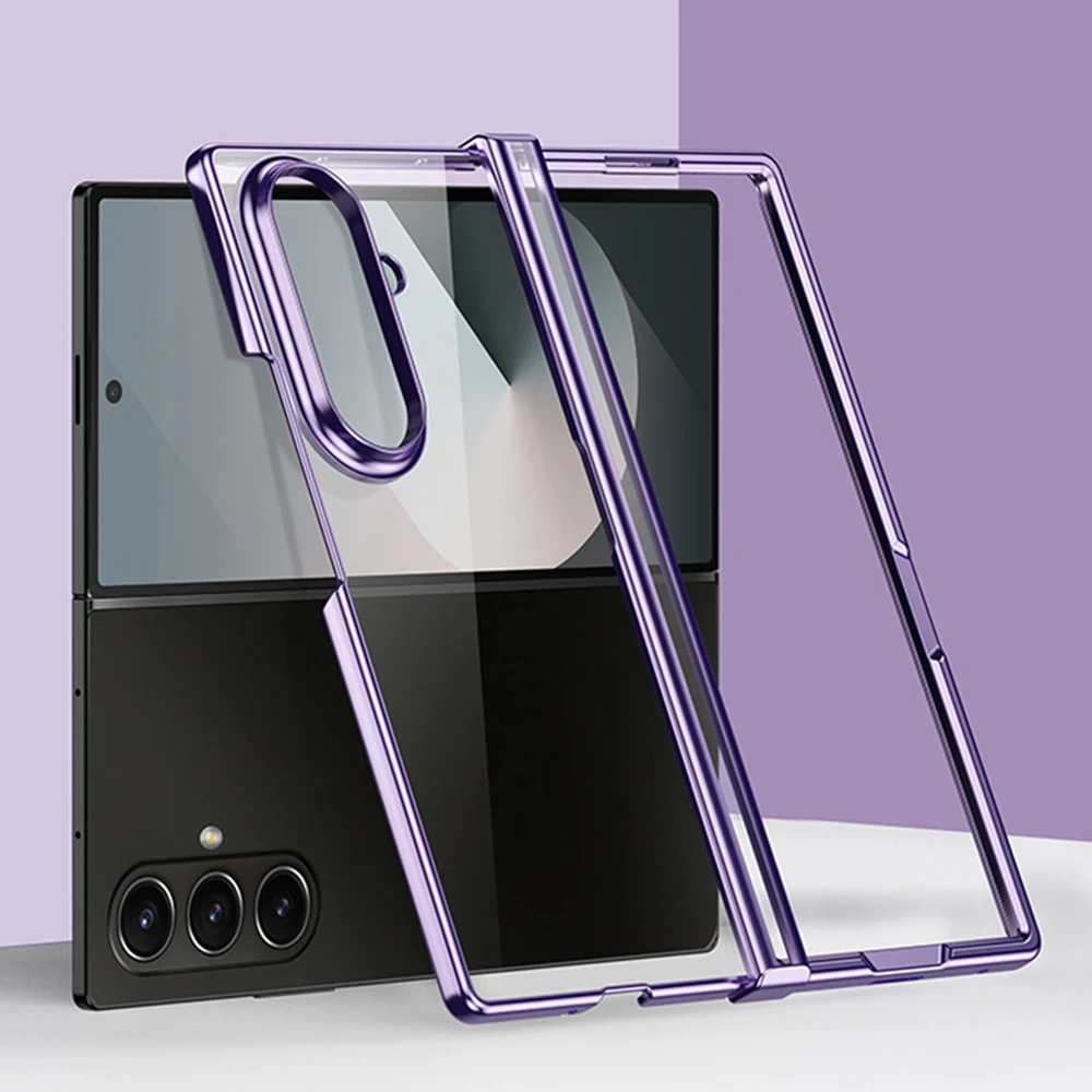 Luxuriöse Transparente Galvanisierte Klappbare Handyhülle für Samsung Z Fold 8 Ultra ZFold 7 6 5 4 3 Stoßfeste Schutzabdeckung