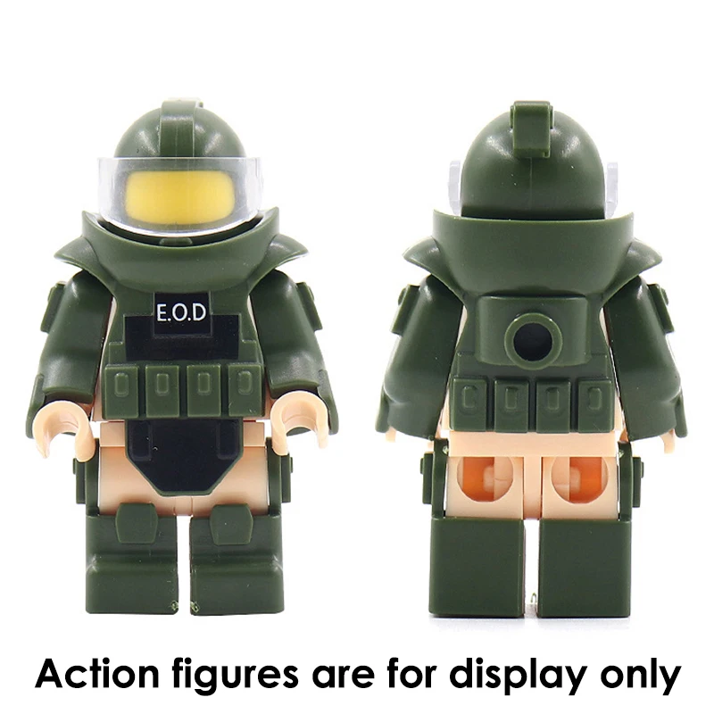 Figure militari L'estrazione delle bombe Accessori per tute Building Block Soldato della polizia moderna Gilet Attrezzatura Modello Mini parti Mattoni Giocattolo