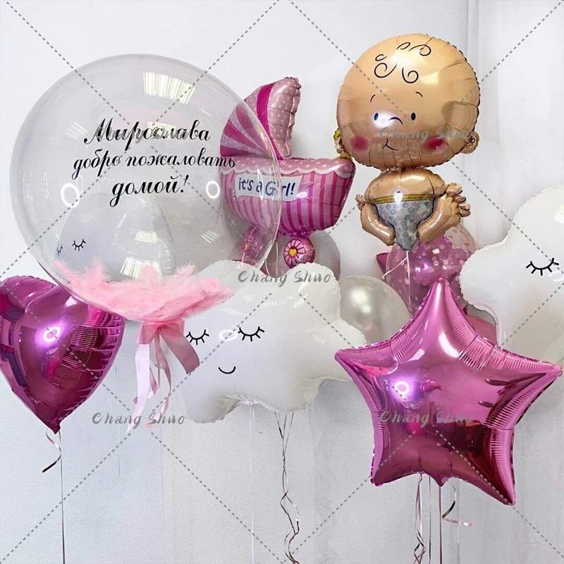 Baby Shower Balloons It's a boy girl Baby Stroller Bottle Foil Balloons for 1st Birthday Gender Reveal Party Decor Supplies