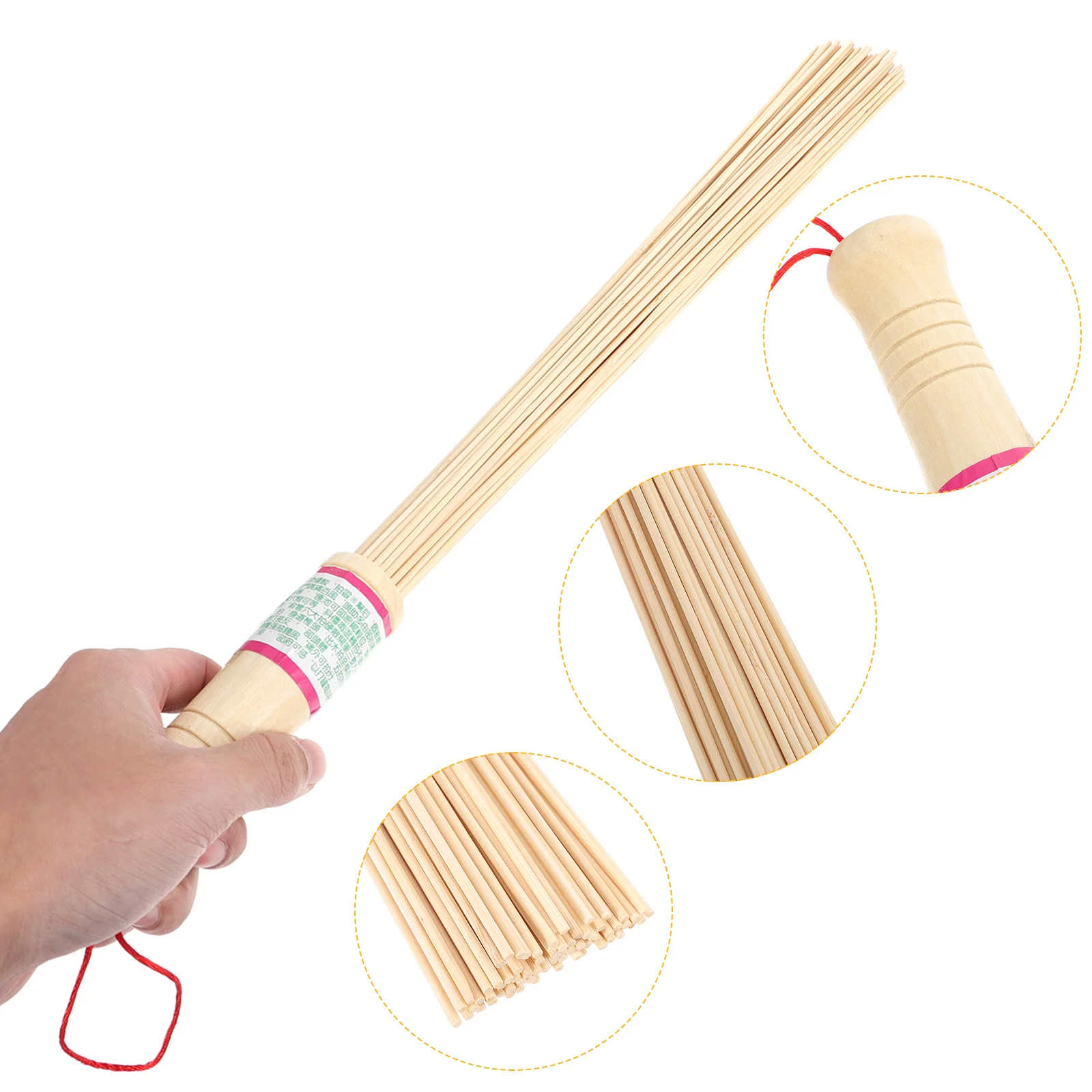 Bastão de massagem profissional para costas, pernas, braços, portátil, ferramenta de massagem de bambu com aderência antiderrapante, design confortável, 2 peças