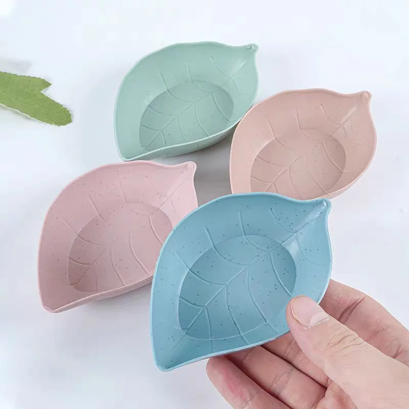 1-20Pcs Sauce Dish Leaf Shape Mini Mixed Dipping Bowl Home Kitchen Plastic Seasoning Salad Dressing Snacks Dish Appetizer Plates