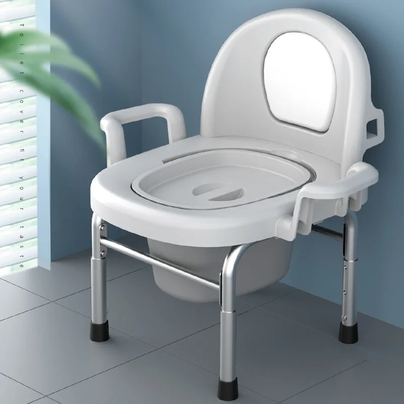Folded Steel Pipe Elderly Toilet Mobile Toilet Pregnant Women's Toilet Household Deodorizer Easy To Move Outdoors