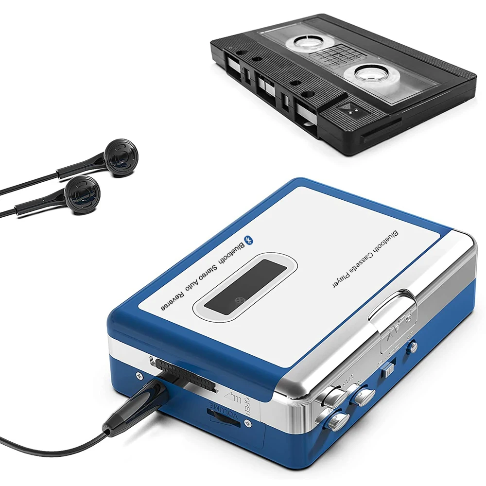 New Bluetooth Cassette Player Bluetooth Transmitter Stereo Cassete Player Support Auto Reverse with Earphone Jack For Walkman