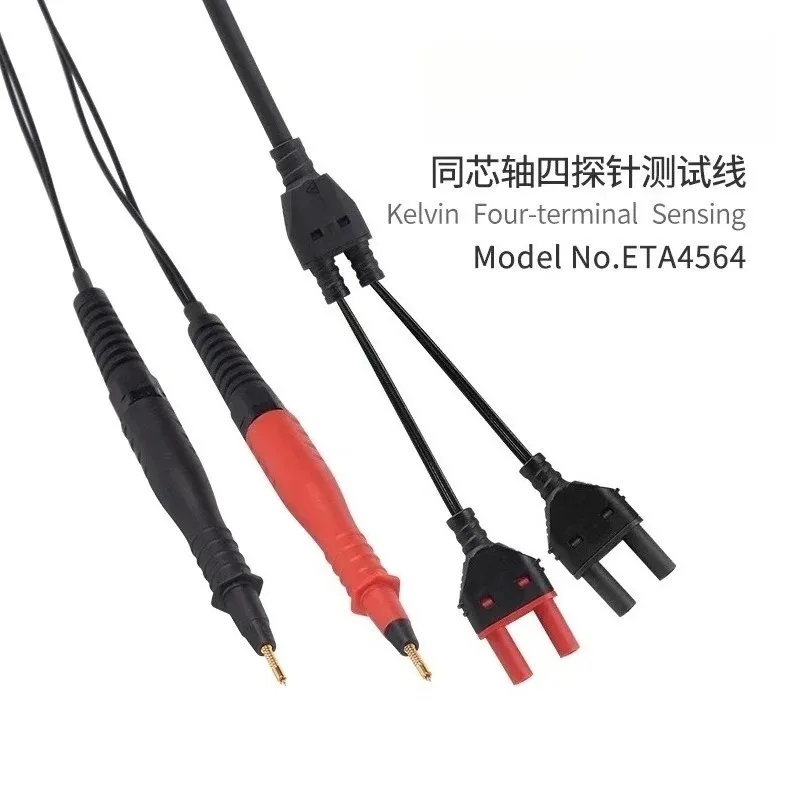 ETA4564 4-Wire Coaxial Test Probe Kit for Resistance Meter Multimeter Impedance Analyzer Measuring Instrument Accessory