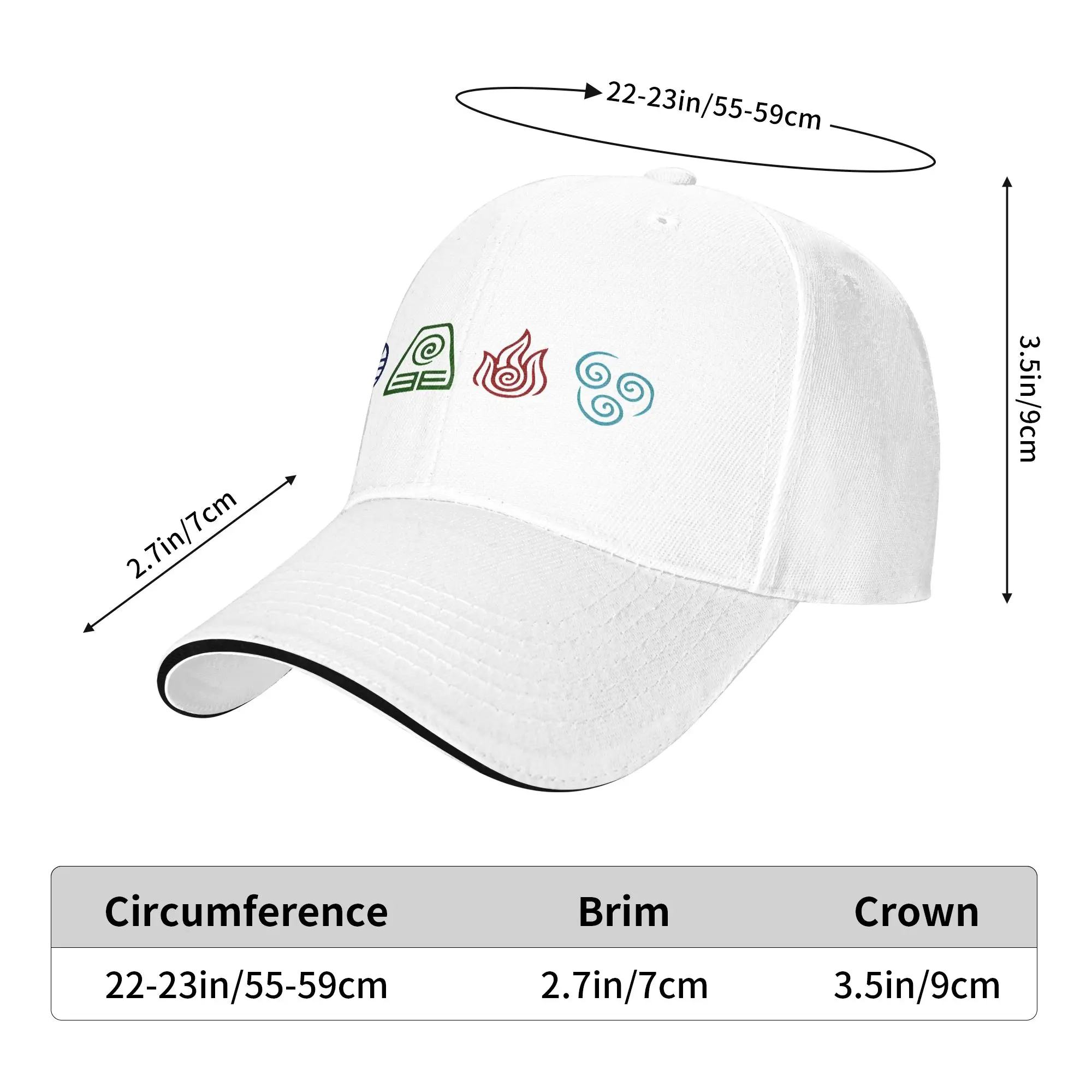 Avatars Airbender Elements Baseball Cap  y2k Funny Men Adult Trucker Hat Adjustable Design Kpop Rock Baseball Caps Birthday Gift
