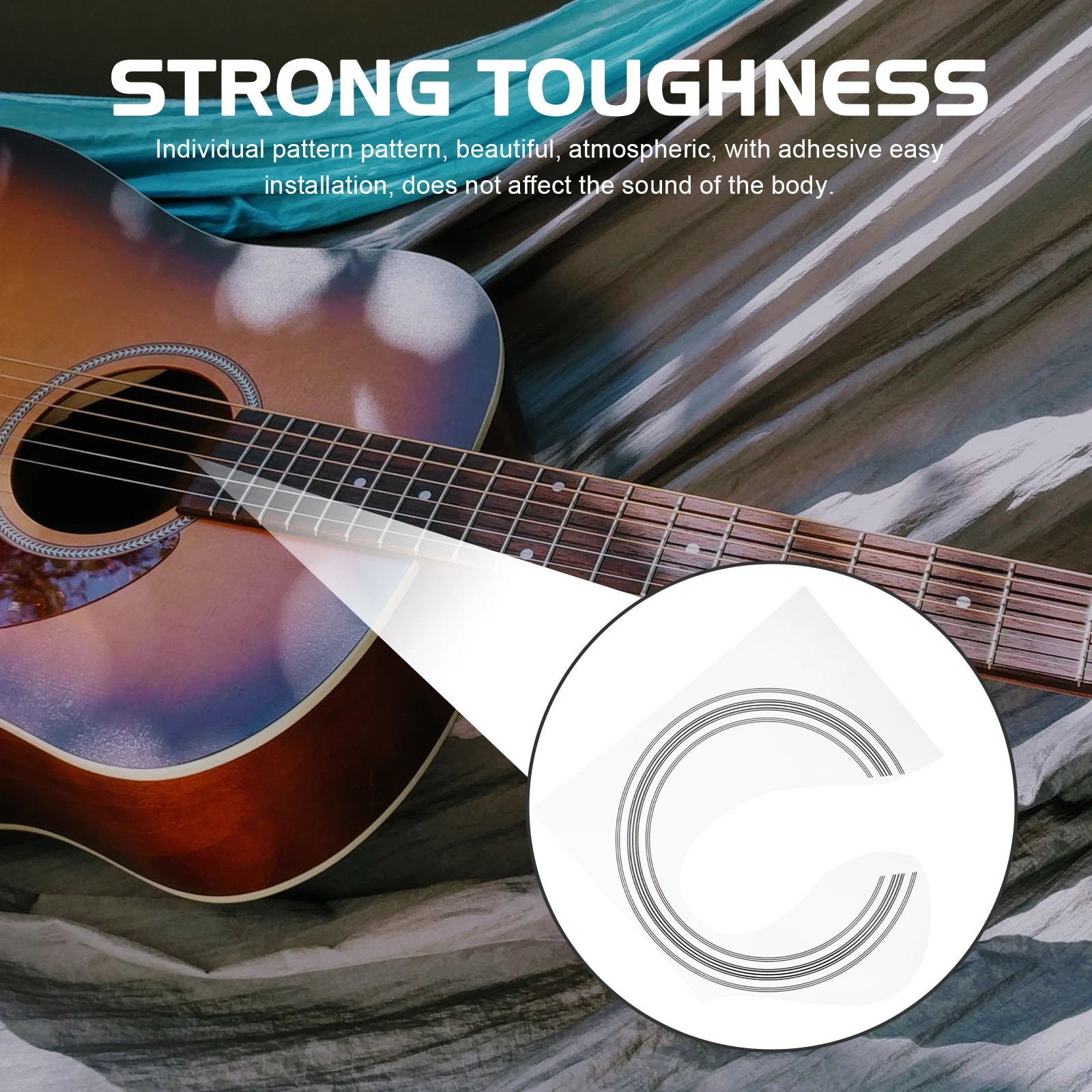 

8pcs Guitar Sound Hole Rosette Water Decals Acoustic Classical Sticker Inlaid Sound Hole Ring Sticker Guitar Parts & Accessories