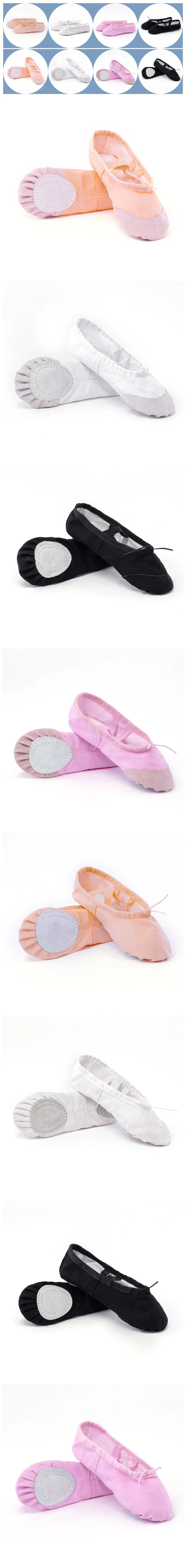 Soft Black Red White Pink Flat Teacher Kids Ballet Shoes for Girls Women Ballet Shoes Children Canvas