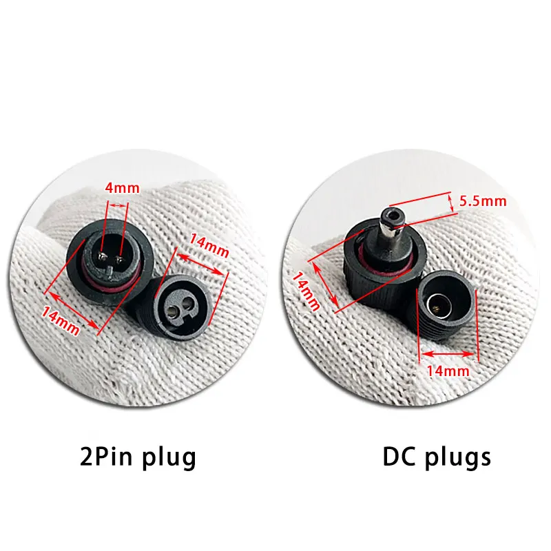 IP67 Solar Light Conversions 1 to 2 Splitter DC To 2Pin Plugs Intelligent Triage Universal Waterproof Connector Male Female Wire