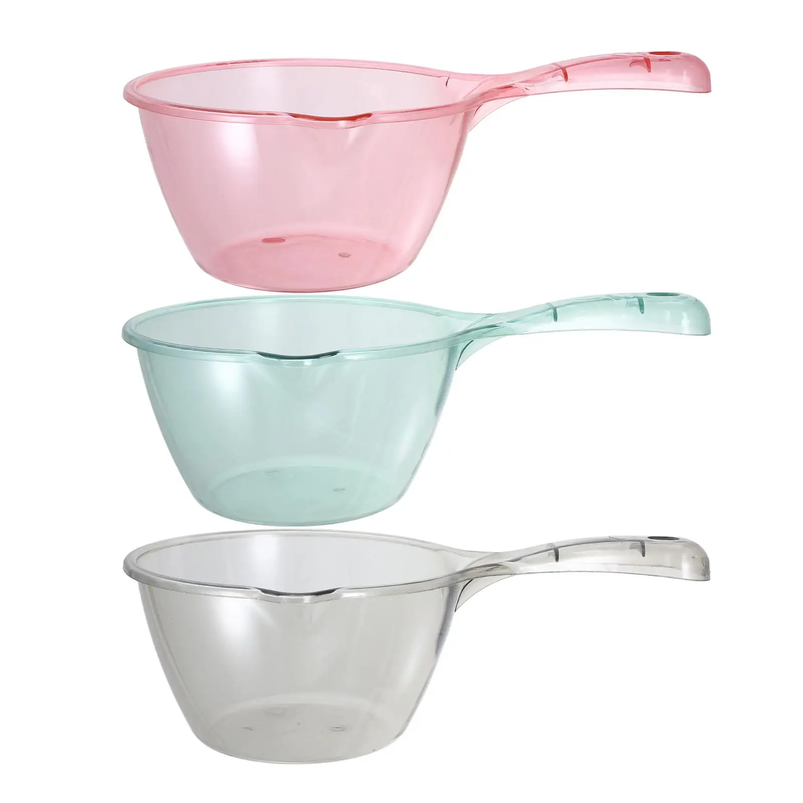 

3Pcs Water Ladle Scoop Kitchen Utensil Portable Thicken Pcdg Plants Bathing Fruit Washing Long H Spoon Pink Green Brown