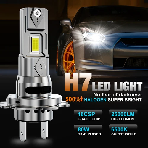 Imagen 2 del producto XSTORM H7 faro LED 9006 9005 faro Led Canbus H11 bombillas para coche 12V 160W faros 25000LM Auto Turbo Lampada