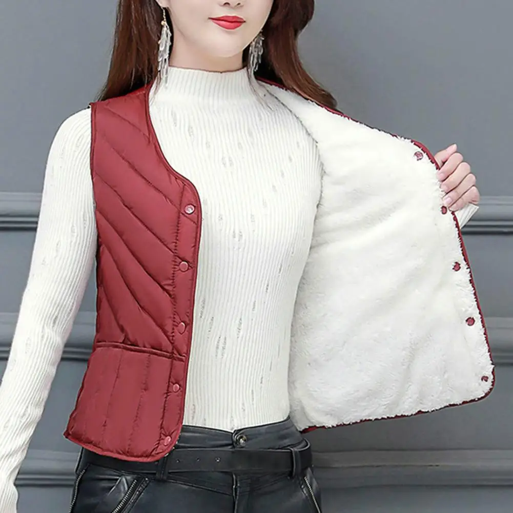 Warm Vest Jacket Women Vest Jacket Winter Vest Coat Padded Slim Fit Single-breasted Cardigan for Women Warm Windproof Lady