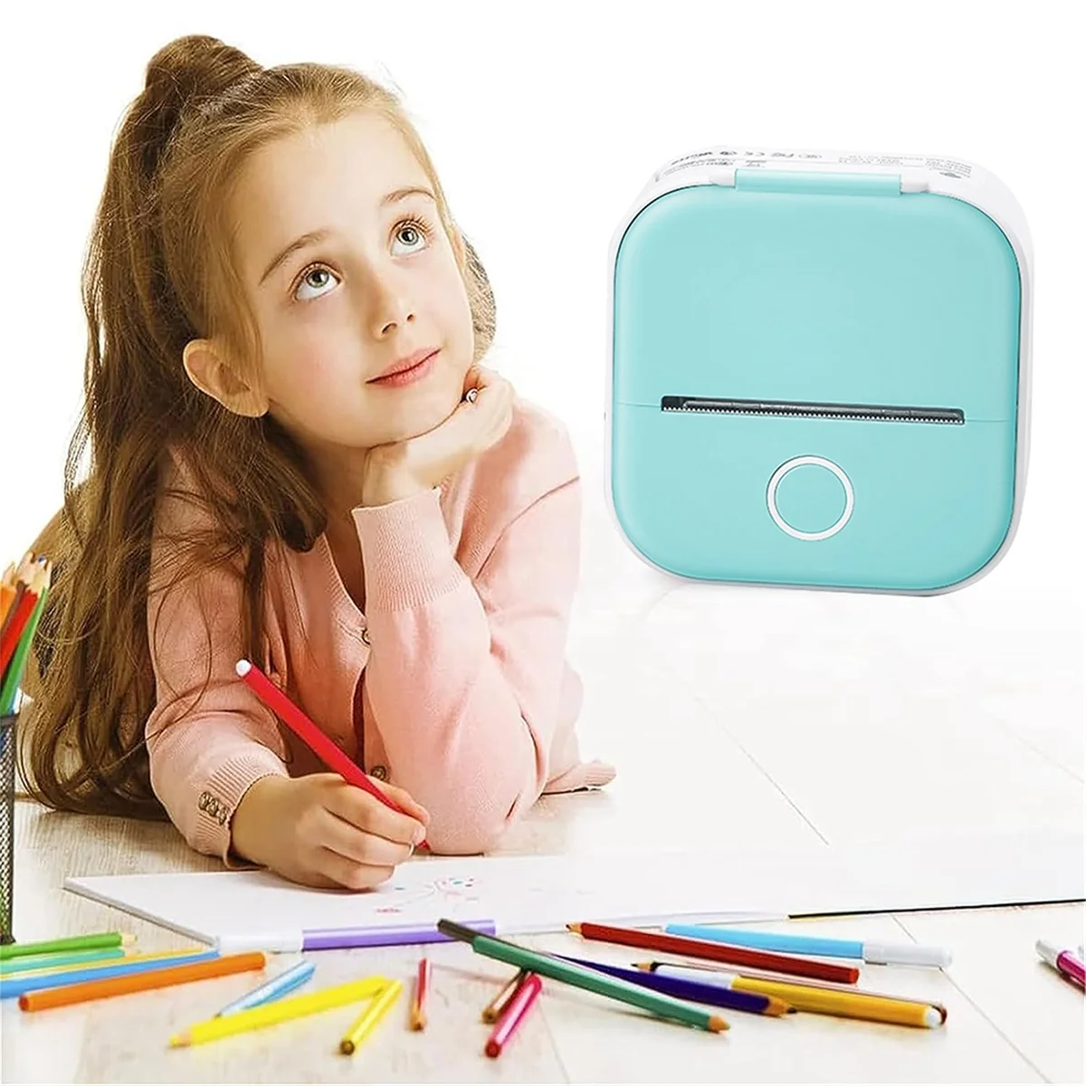 ADP-Doodle Dash Printer,Inkless Bluetooth Sticker Pocket Printer, Portable Bluetooth Printer for Photos, Notes,DIY Scrapbook