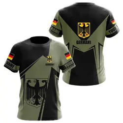 Deutsches Nationalemblem Herren T-Shirt 3D-Druck Sommer Tough Guy Quick Dry Kurzarm Oversize Street Sports Casual Trend Top