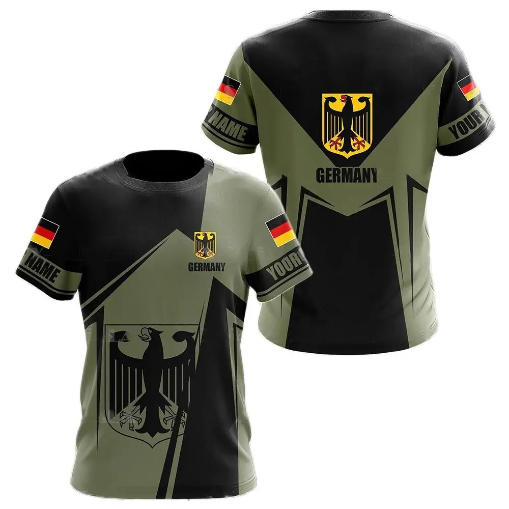 German National Emblem Men's T-Shirt 3D Print Summer Tough Guy Quick Dry Short Sleeve Oversize Street Sports Casual Trend Top