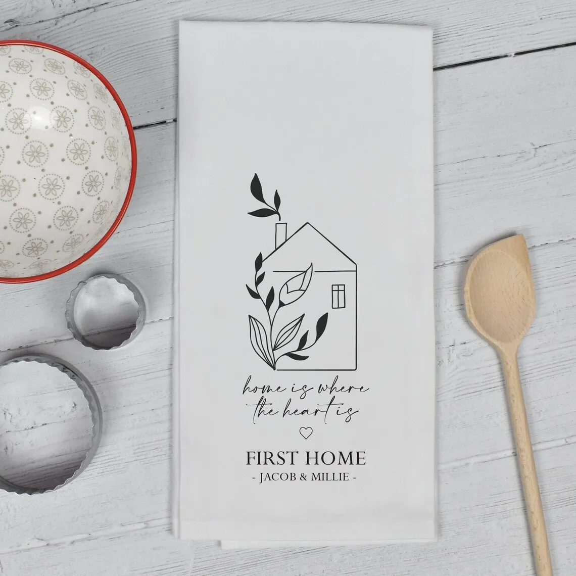 

Индивидуальное Новое домашнее чайное полотенце, подарок на новоселье, чайное полотенце с принтом на новоселье, новый домашний подарок, новый домашний подарок на заказ, домашний подарок