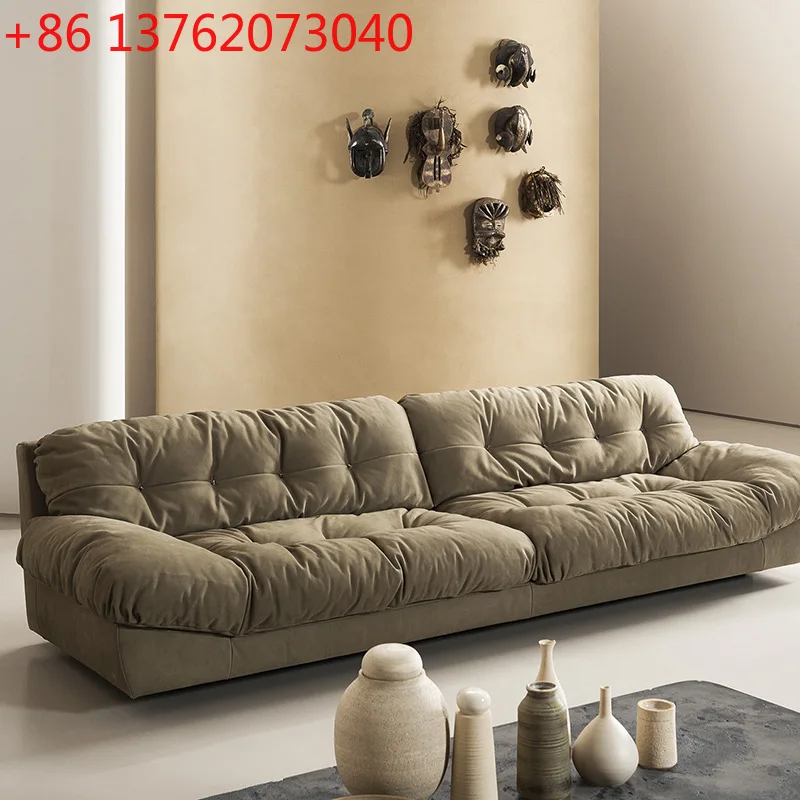 Divano Cloud color crema piccolo appartamento soggiorno divano retrò in tessuto a fila dritta