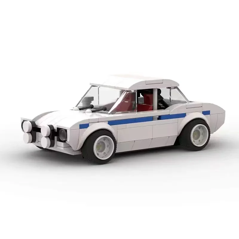 MOC Vintage Rally Car Building Blocks, Retro Racing Vehicle Model, DIY Assemble Bricks Toy for Hobbyist, Creative Display Gift
