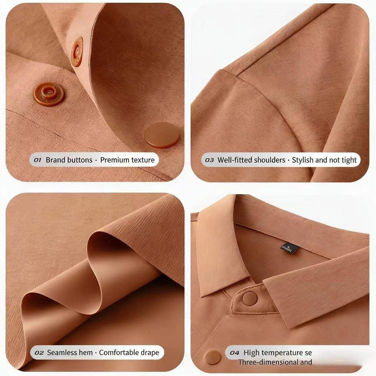Herren-Poloshirt mit Kragen, Kurzarm, knitterfrei, Business-Casual-Oberteil, Premium-Qualität, Designer-Stil, bestes Preis-Leistungs-Verhältnis – Detail 5