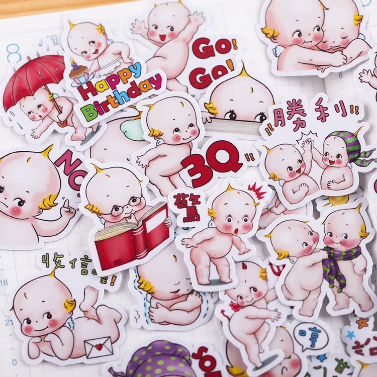 40PCS 귀여운 통통한 스티커 공예품 및 Scrapbooking 스티커 책 학생 라벨 장식 스티커 어린이 장난감