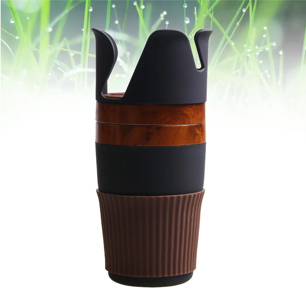 

Multifunction Walnut Color Car Cup Holder Universal Car Seat Organizer Mobile Phone Holder Drink Stand Storage Box