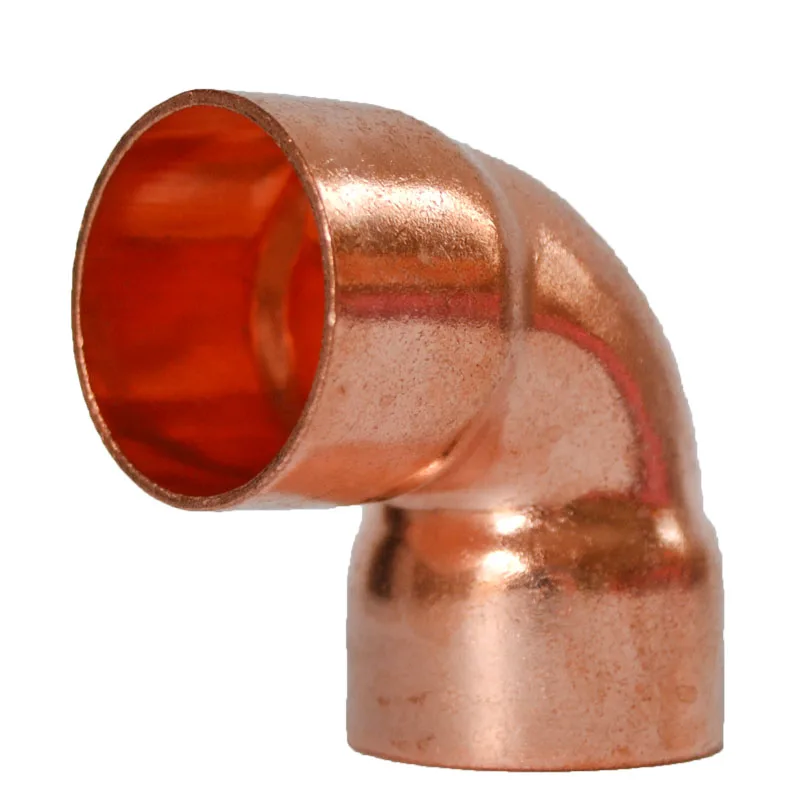6.35mm-42mm 99.9% Copper End Feed Solder 90 Degree Elbow Plumbing Fitting Coupler for Air Condition