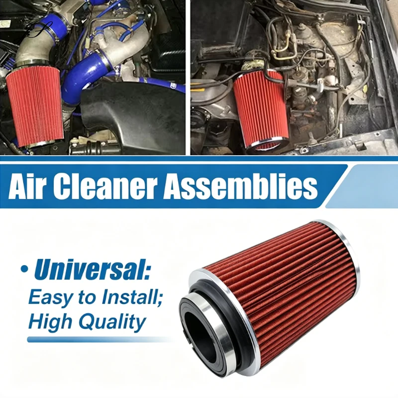 

3inch 76mm Cold Air Intake Sports Air Filter High Performance Clamp-On Washable Car Professional Spare Replace Parts Universal