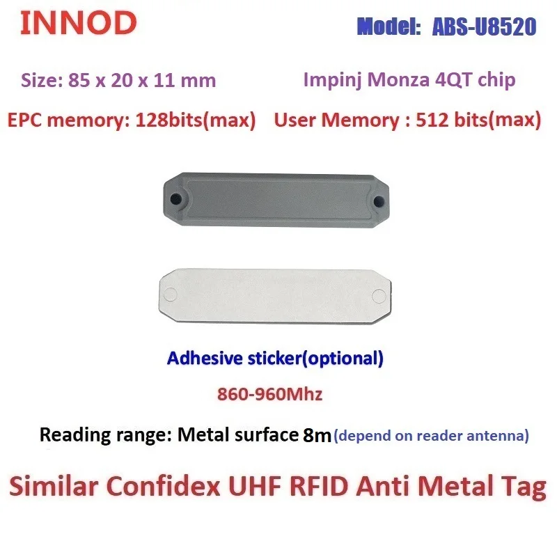 

ABS material anti-metal waterproof UHF RFID passive hard tag read range 20cm-8m for warehouse asset metal material management