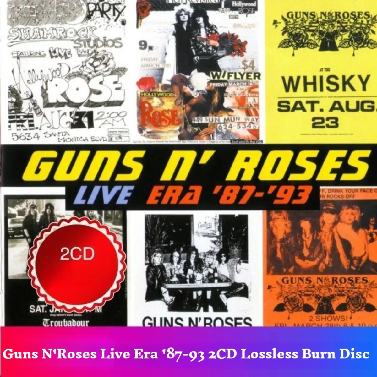 

Guns N'Roses Live Era '87-93 2CD Lossless Burned Audio Discs, Disc Only No Cover, Great for Rock Music Lovers & Daily Listening