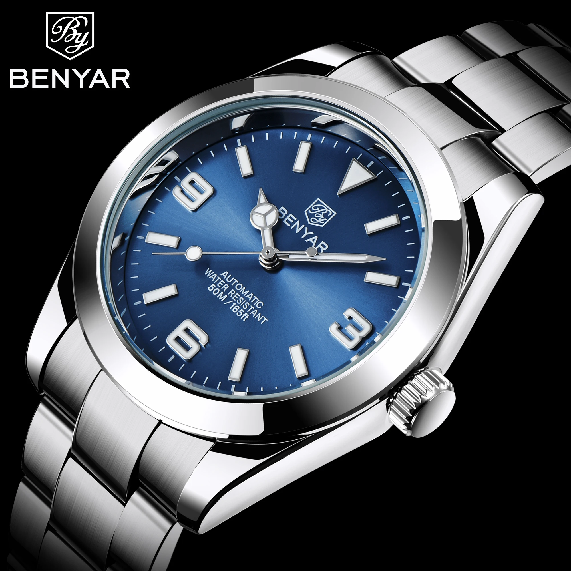BENYAR 2023 New Luxury Men\'s Automatic Mechanical Watches New Mens Business Sports Watch Waterproof Clock Reloj Hombre reloj