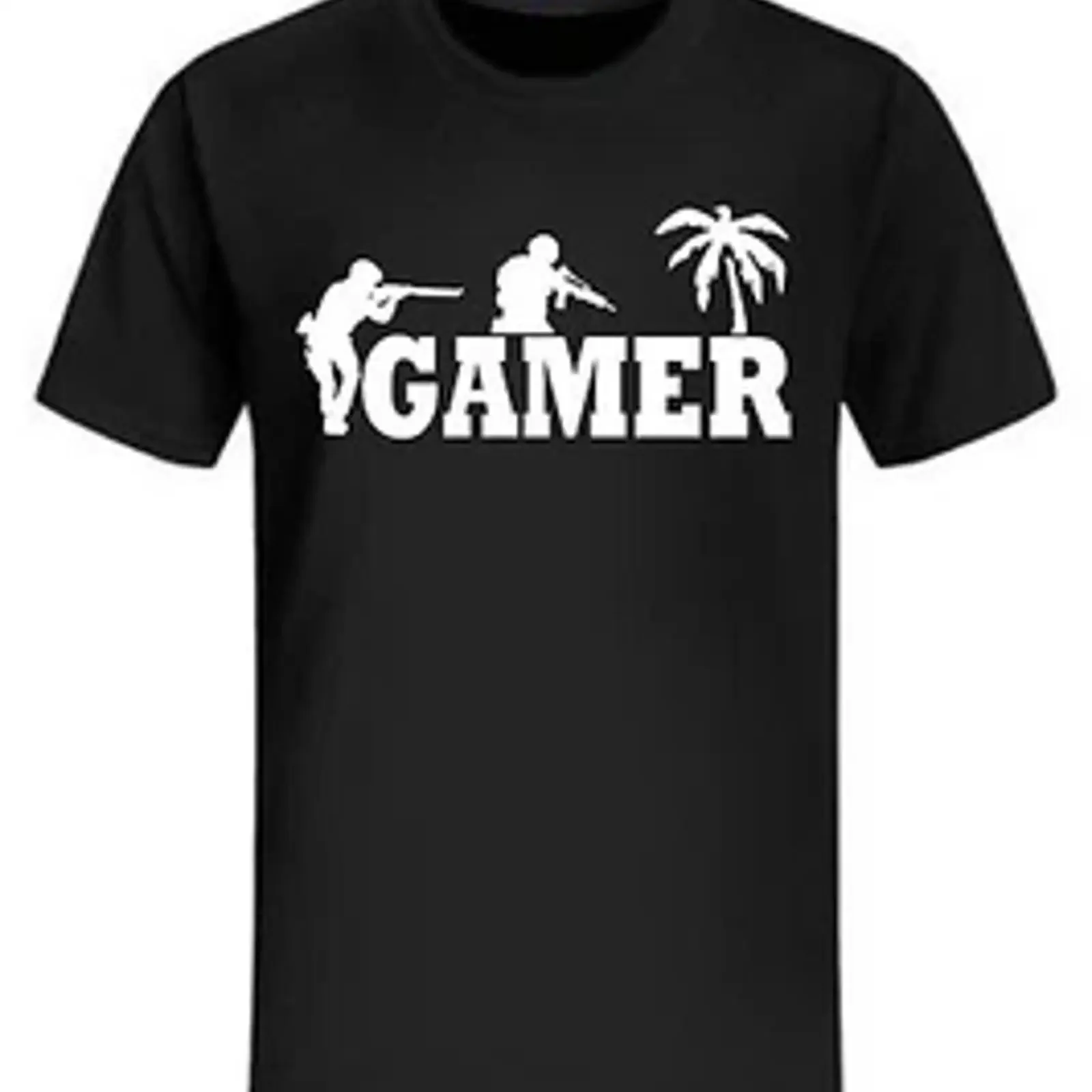 Gamer T Shirt Funny Fun Shooter Sniper Retro 90's Soldier WASD New vintage Washed Soft Slightly designer clothes Stretched
