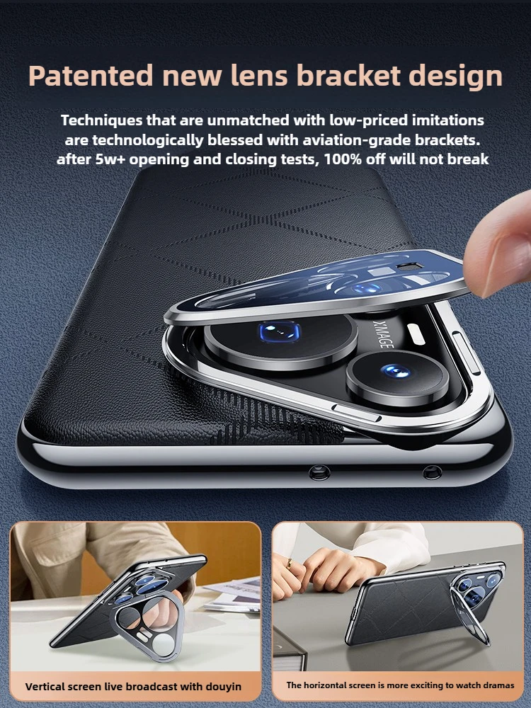 

Lens All Inclusive Protection For Huawei Pura 70 Ultra Case Genuine leather with lens holder or ring holder case for Pura 70 Pro