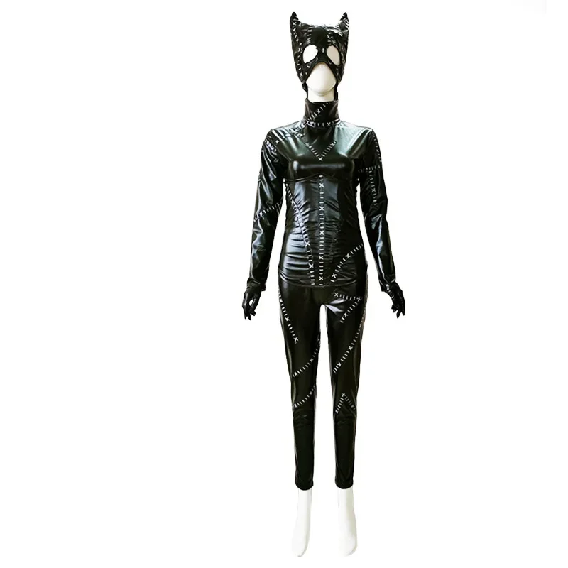 Costume cosplay cinematografico Gatto donna Abito PU Tuta Body Party Abiti di Halloween