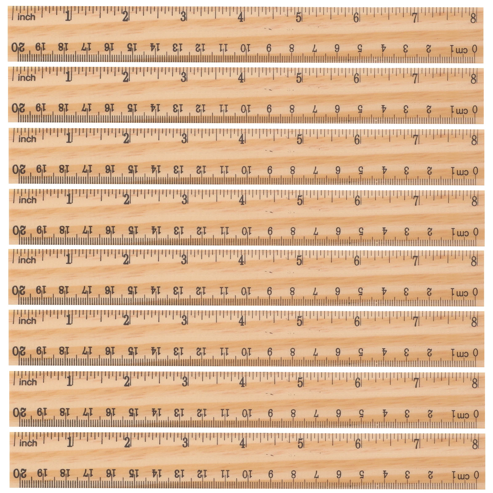 

30Pcs Wooden Rulers 8 Inches 20cm Sturdy Straight Measuring Tools for School Office Architects Designers Straight Ruler