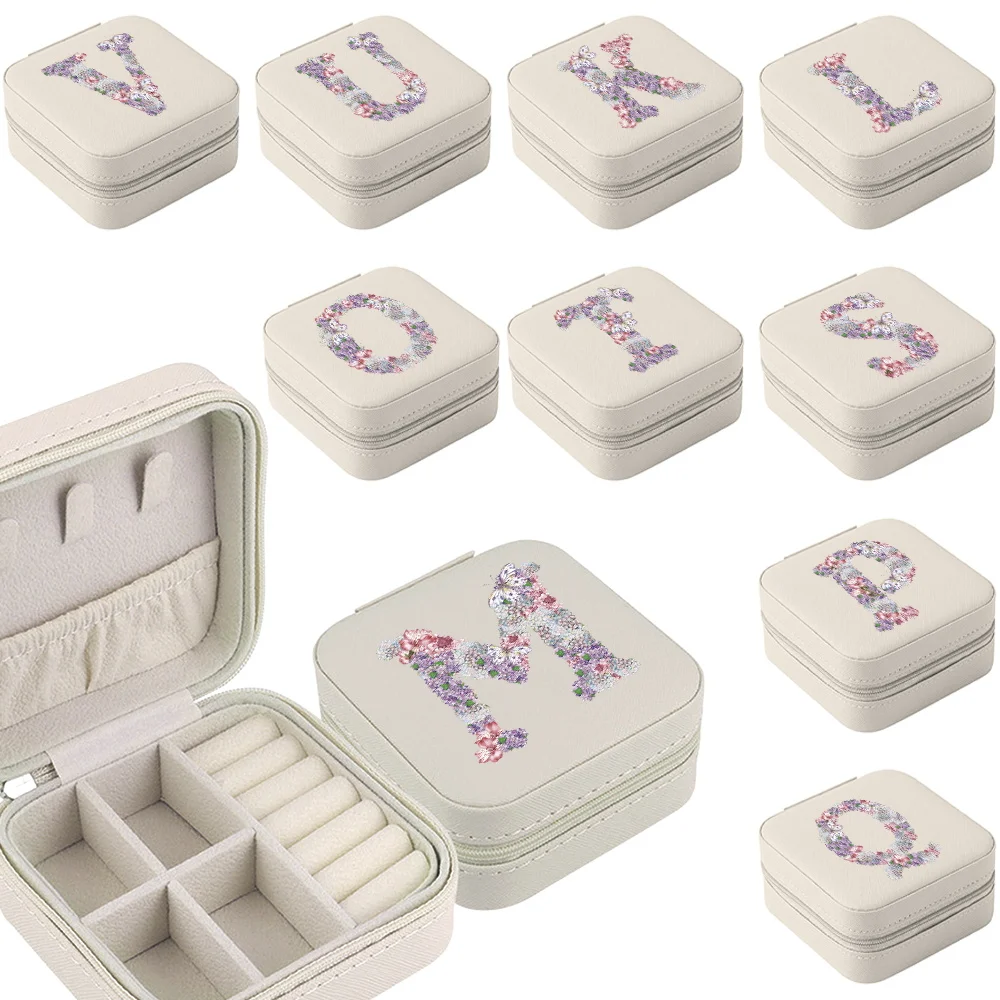 

Jewelry Box Ring Necklace Earrings Storage Box Mini Jewelry Organizer Pendant Organizer Wash Case Rose Flower Lettern Pattern