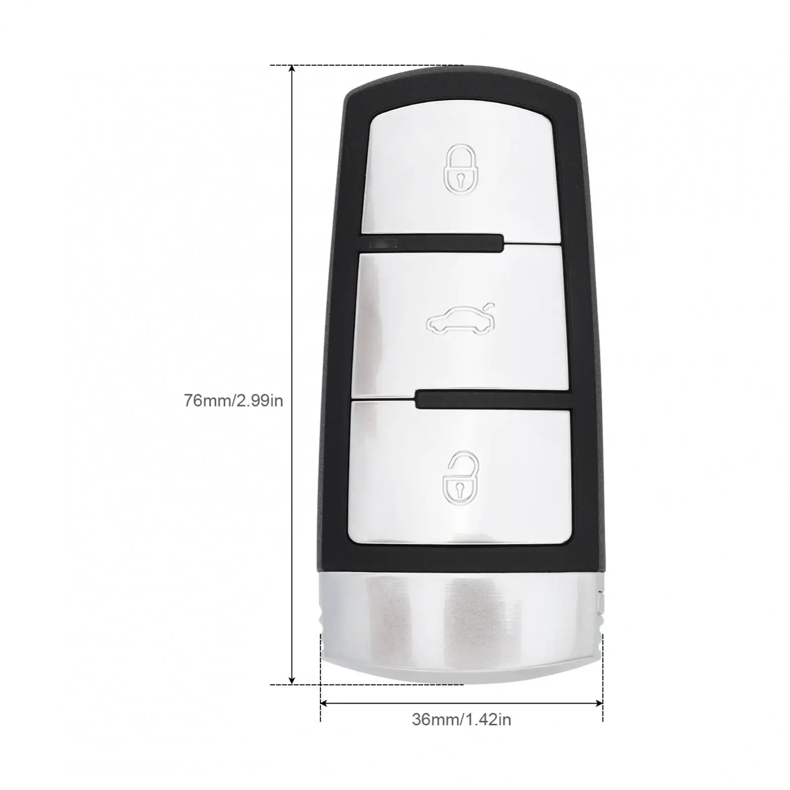 Mando a distancia inteligente con 3 botones sin llave, 433/434MHz, sin cortar, compatible con VW / Passat / Magotan CC 2006-2011, con Chip ID48